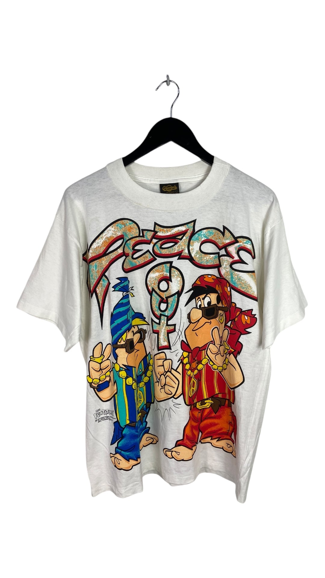 VTG Flintstones Peace Out AOP Tee Sz L