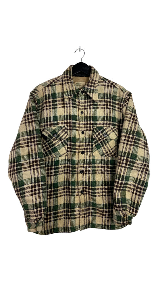 VTG KMart Green/Brown Flannel Shacket Sz L