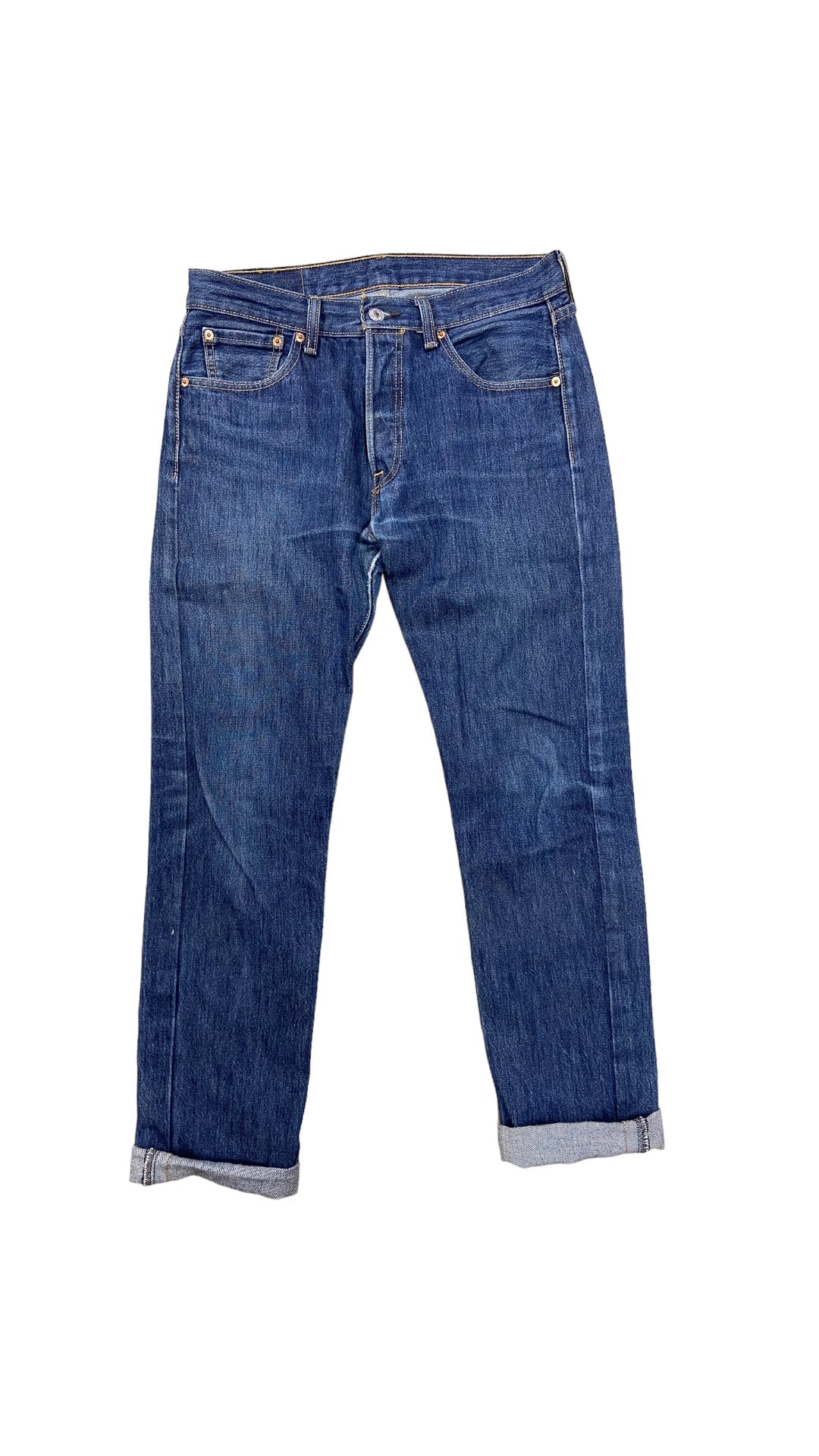 VTG Levi's 501 Dark Wash Blue Denim Jeans Sz 30x32