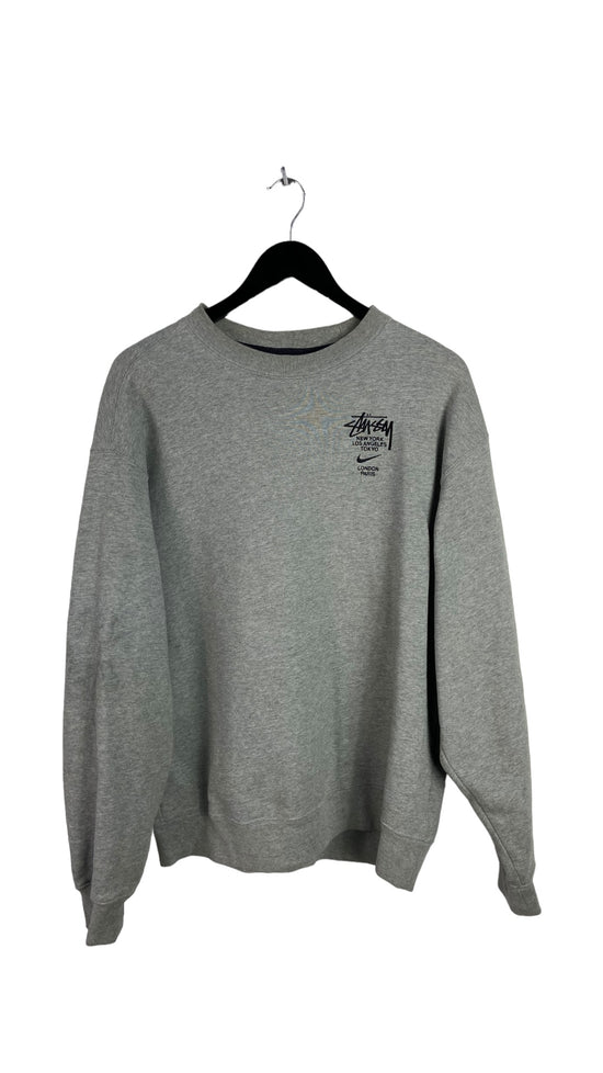 Preowned Nike Stussy International Grey Crewneck Sz S