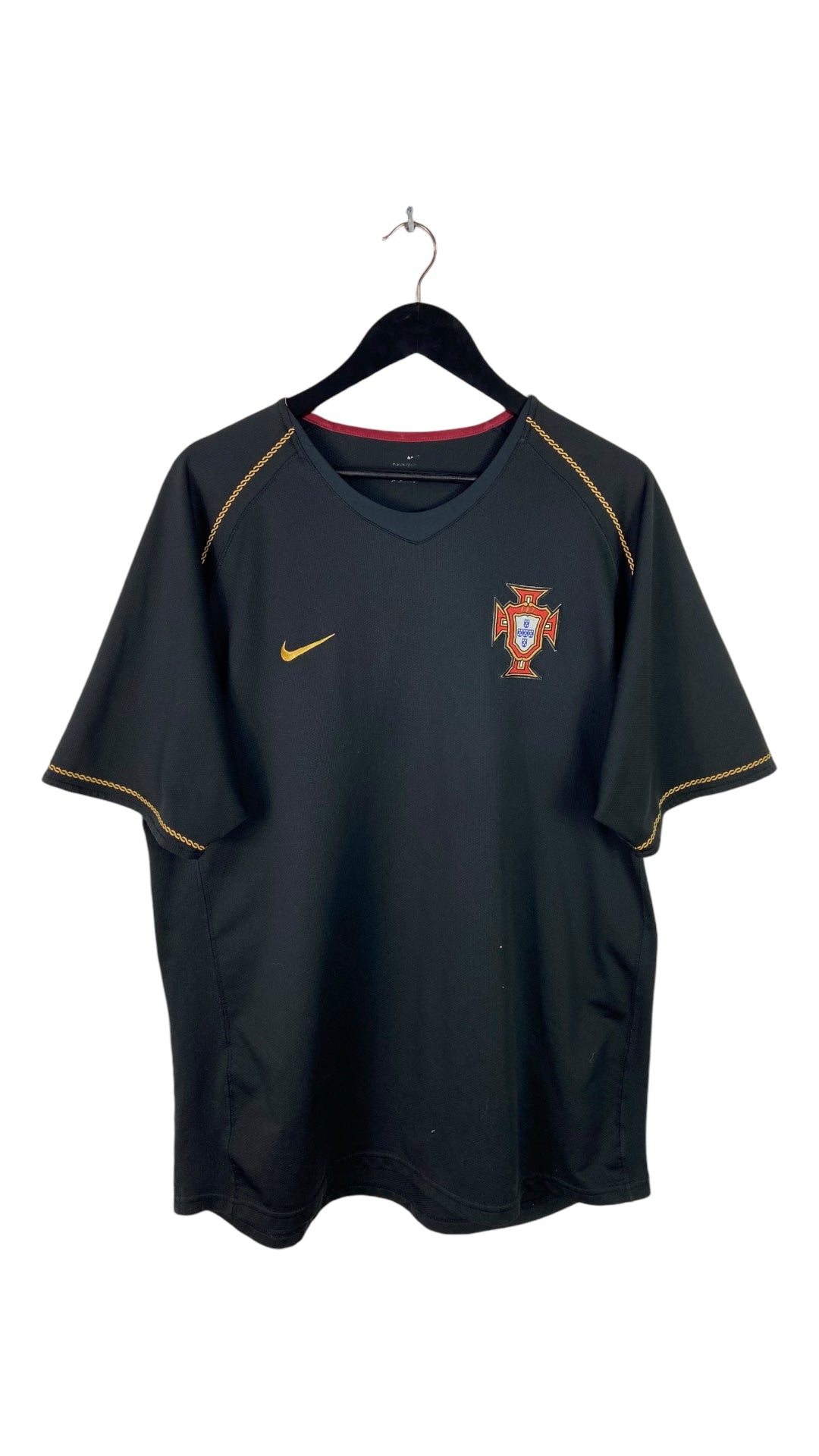 Y2k Nike Portugal Black Soccer Jersey Sz XL