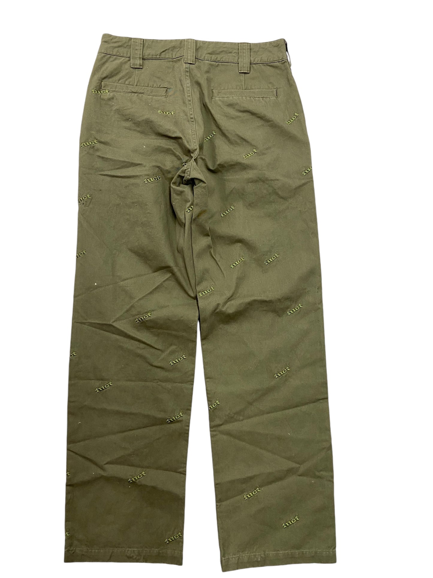 Fuct Scattered Embroidered Chino Pants Olive Sz 30