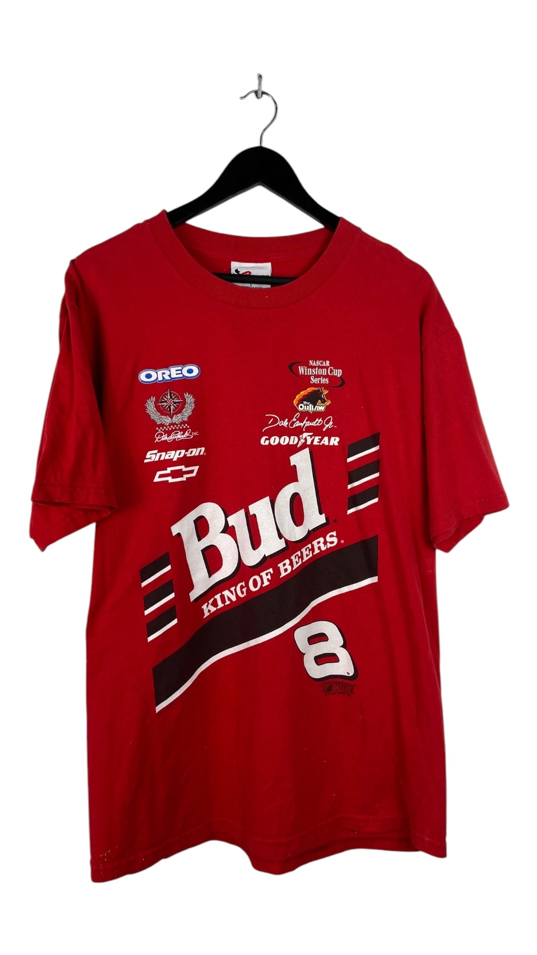 VTG Budweiser King of Beers #8 NASCAR Tee Sz L