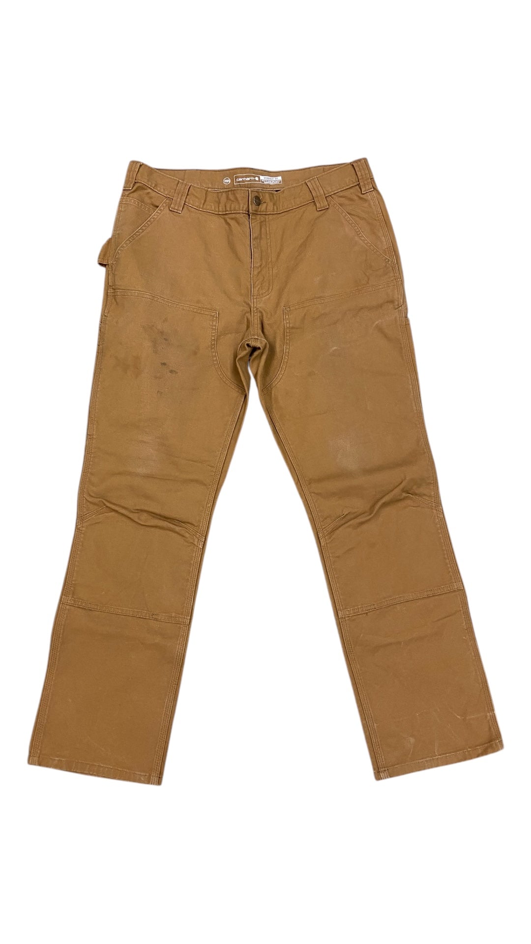 Carhartt Straight Fit Brown Double Knee Pants Sz 38x30