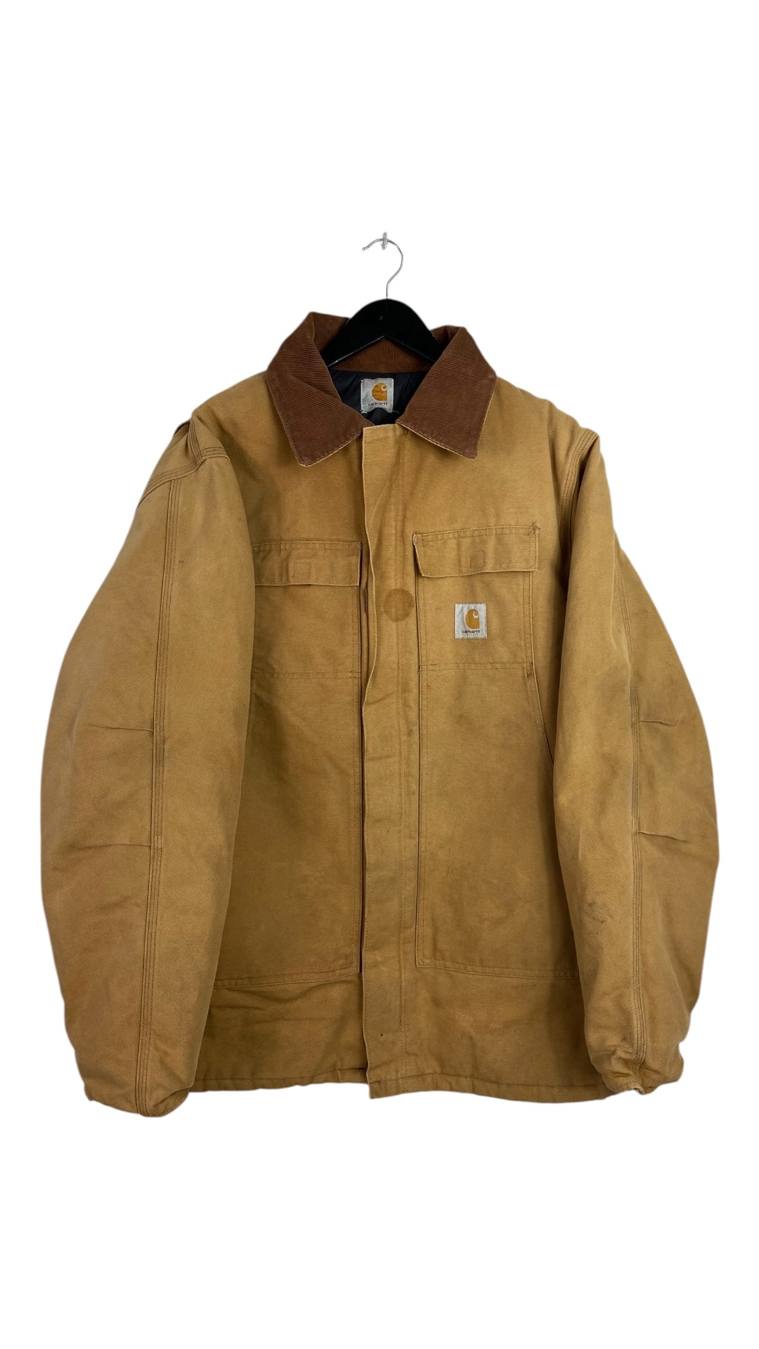 VTG Carhartt Tan Chore Khaki Jacket Sz XL