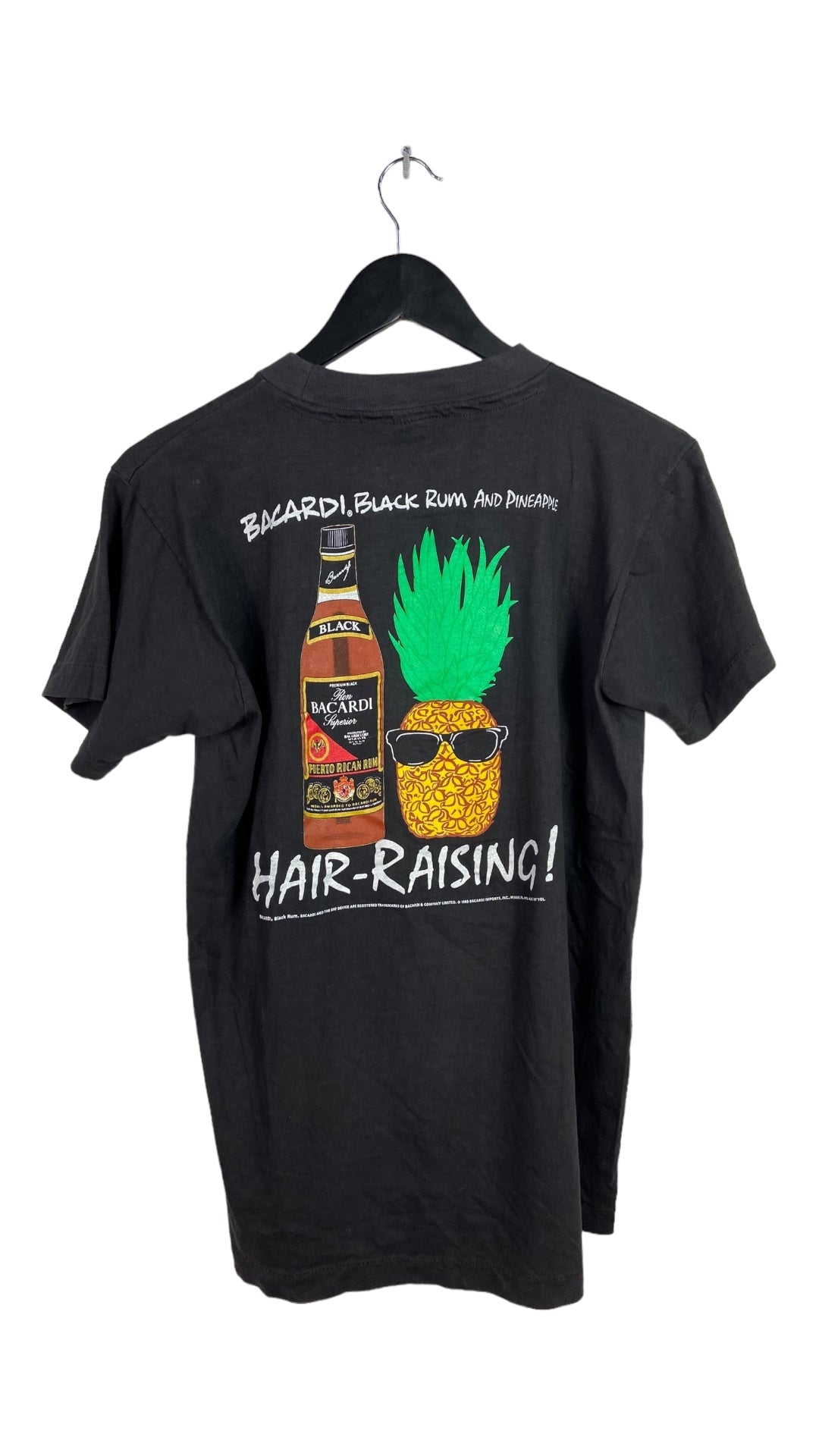 VTG Hair Raising Bacardi Black Rum Tee Sz M