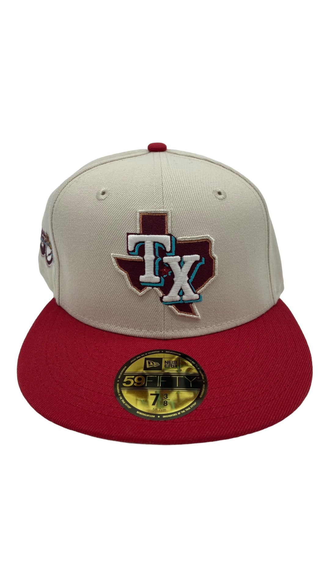 Texas Rangers 50th Cream/Red Fitted Hat