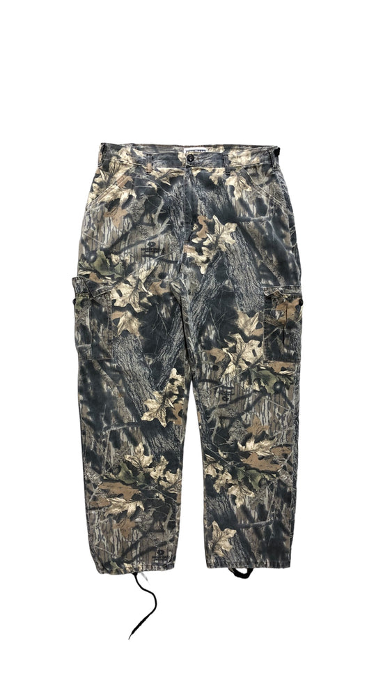 VTG Camo Jerzees Mossy Oak Break Up Cargo Pants Sz 36x32