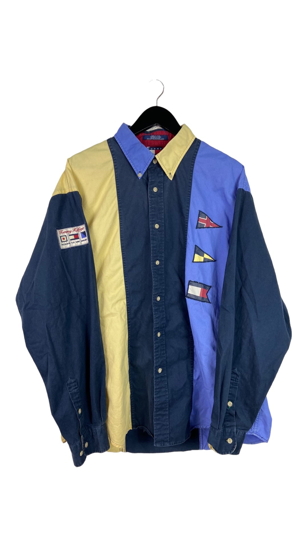 VTG Tommy Hilfiger Button Up Flag Shirt Sz XL