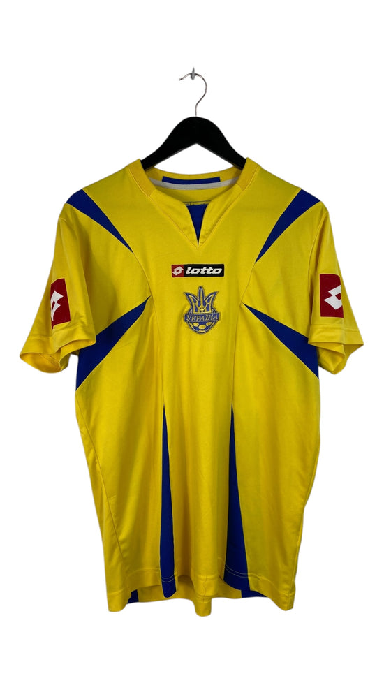 VTG 2006 Ukraine National Team Lotto Yellow/Blue Soccer Jersey Sz L/XL