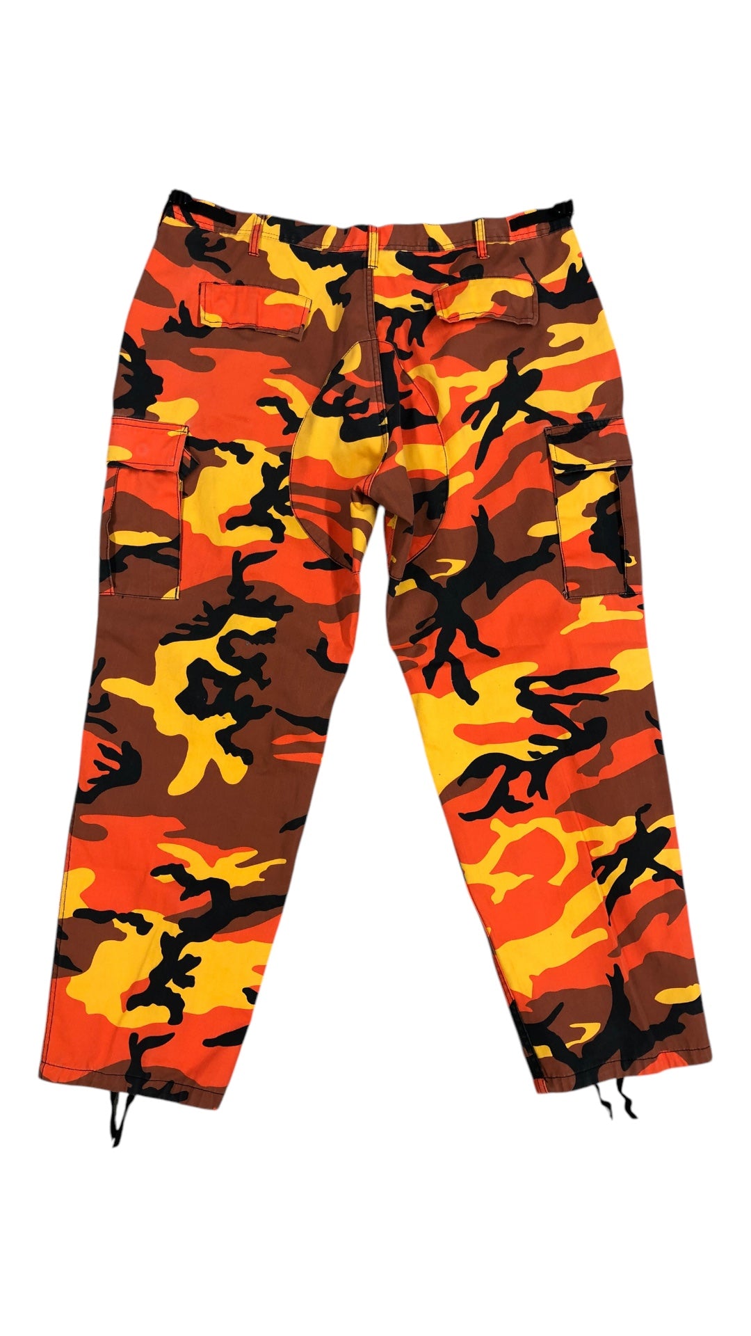 VTG Orange Army Surplus Camo Cargo Pants Sz 42x32