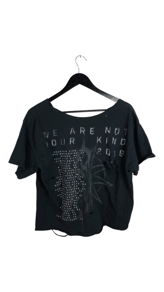 Preowned Thrashed Slipknot 2019 Tour Cutoff Tee Sz M