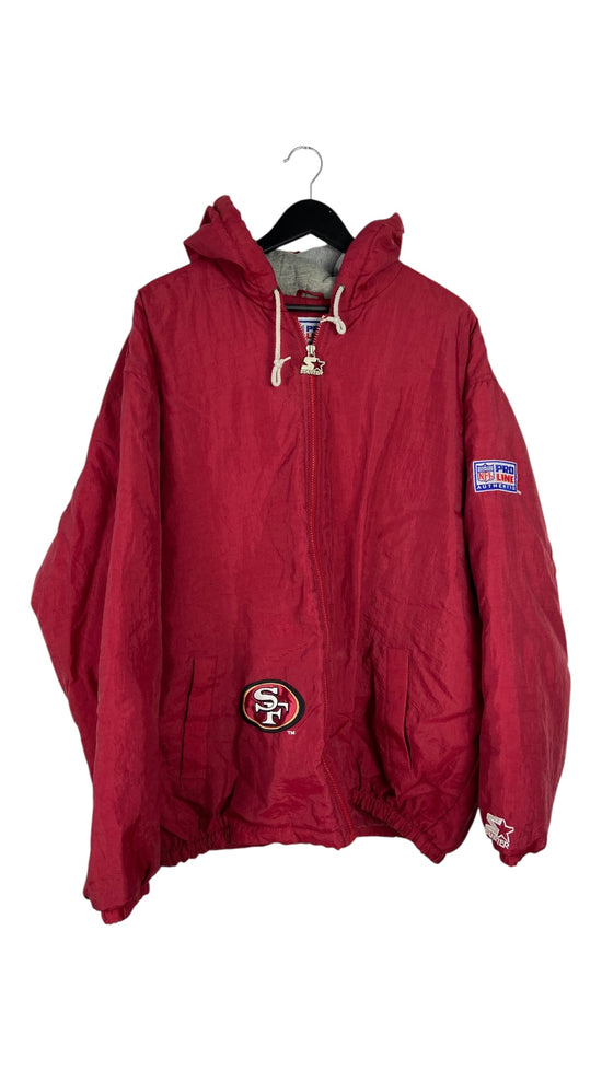 STARTER NFL San Francisco 49ers PUFFER Jacket Full Zip Size authentic Large