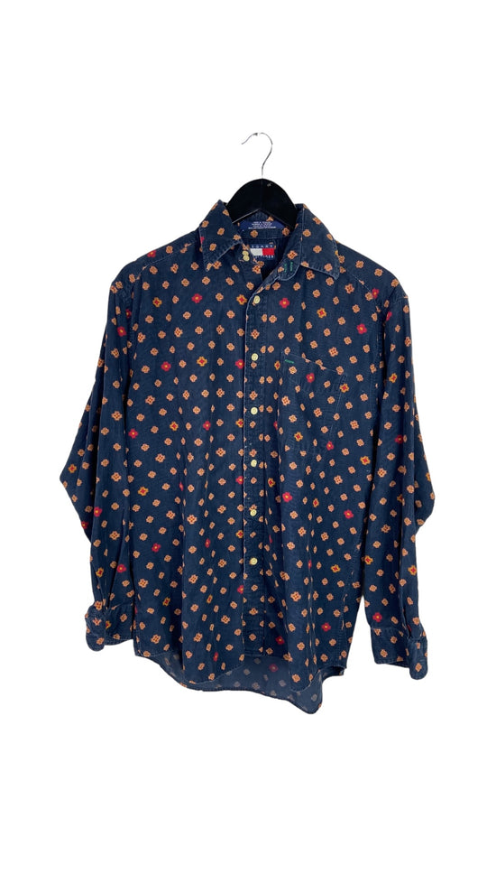 VTG Tommy Hilfiger Printed LS Button Up Shirt Sz S