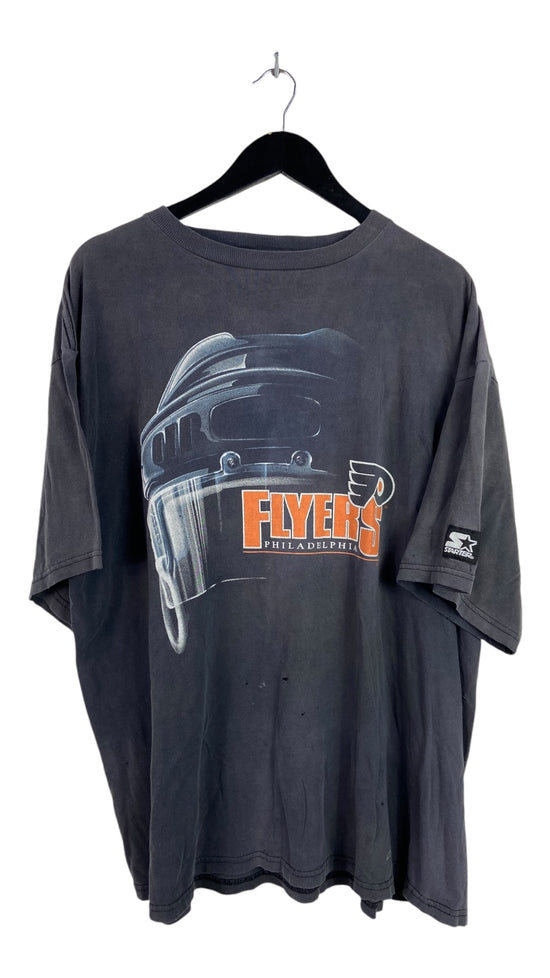 VTG Philadelphia Flyers Helmet Starter Tee Sz XL/2XL