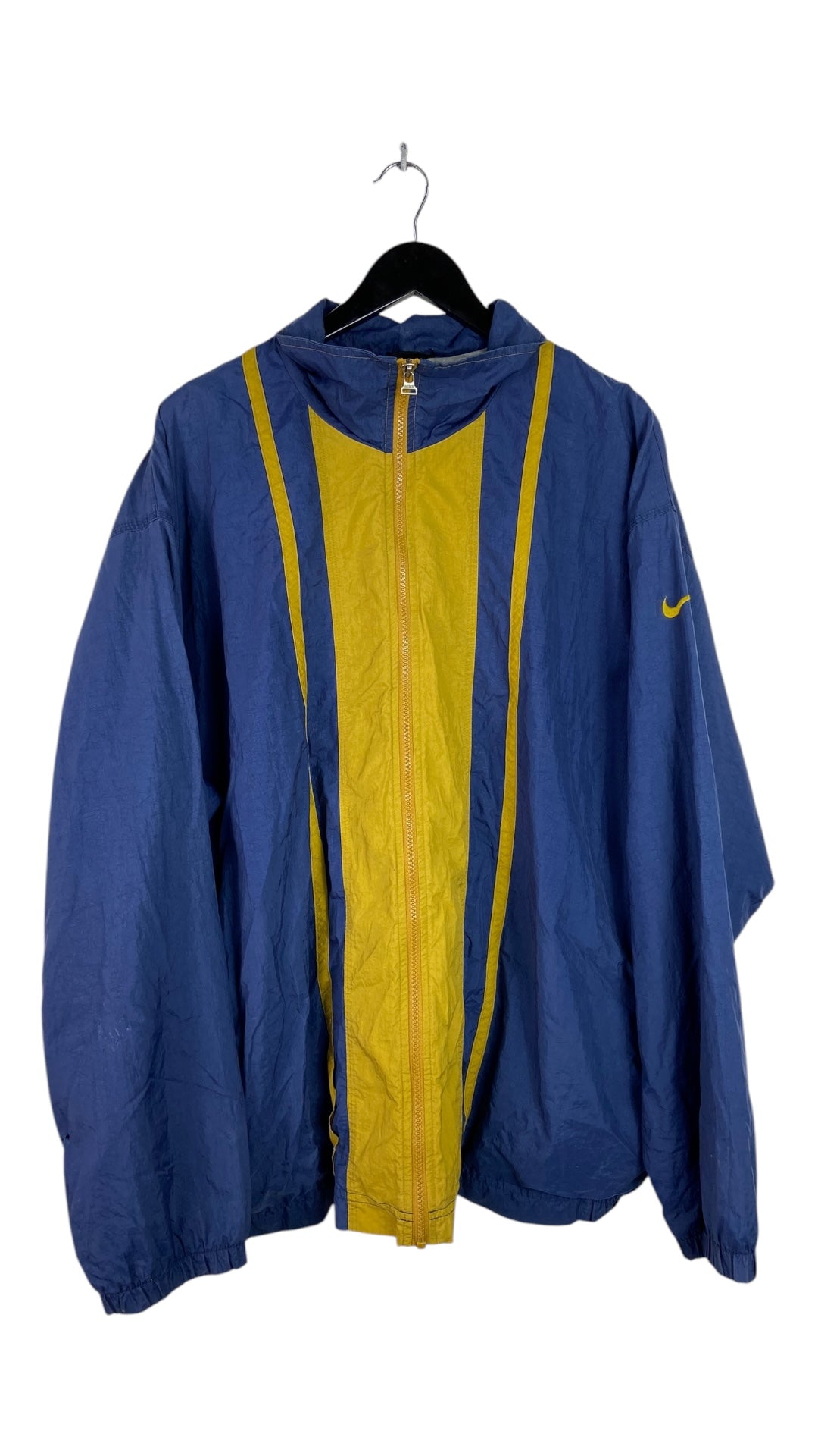 VTG Nike Navy/Gold Striped Rain Jacket Sz XL