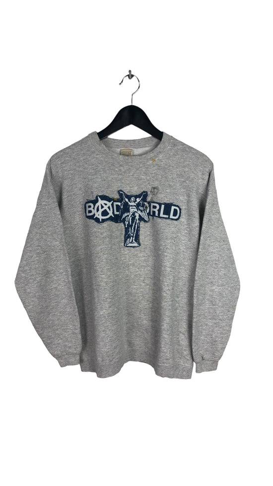 VTG Reworked Bandworldanarchy Gray Crewneck Sz M