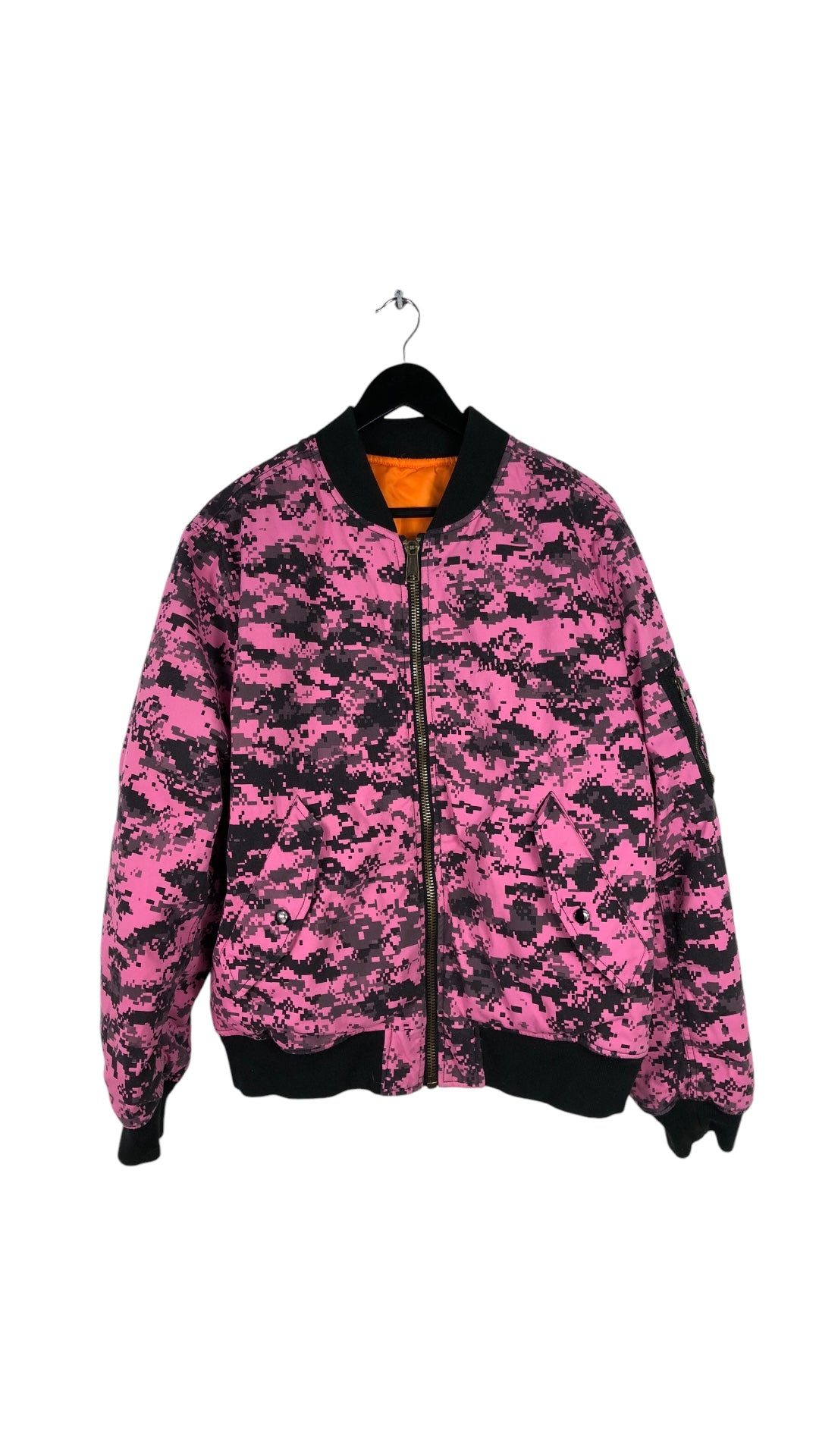 Supreme Digi Camo MA-1 Reversible Pink/Orange Jacket Sz L