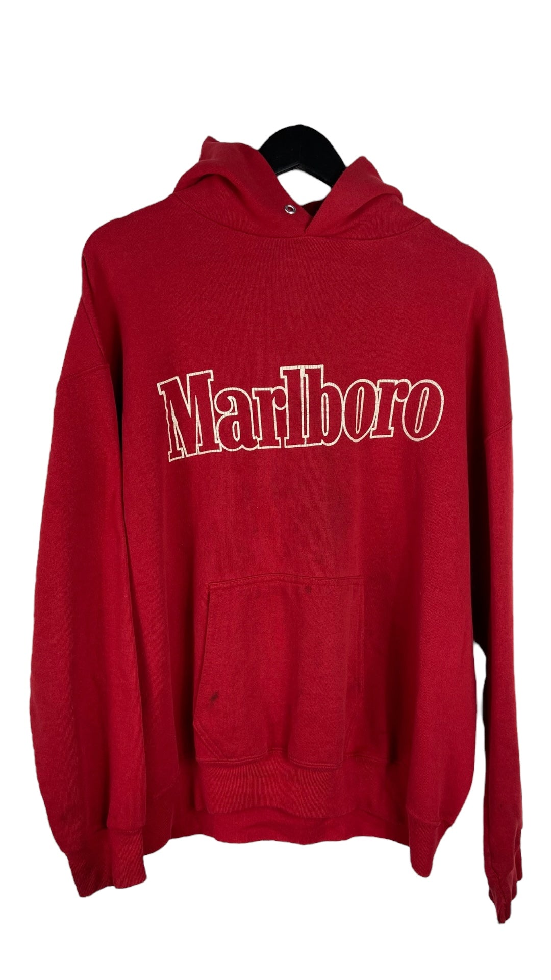 VTG Marlboro Logo Red Tultex Hoodie Sz L