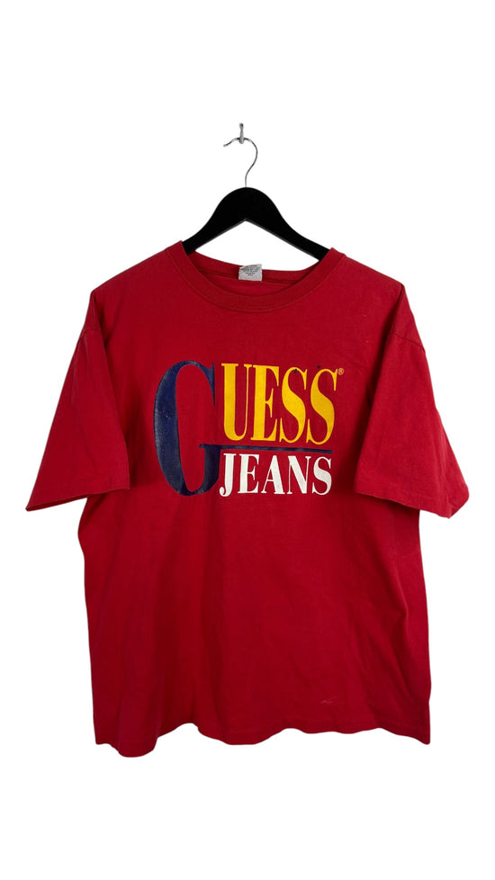 VTG Guess Jeans Spellout Tee Sz L