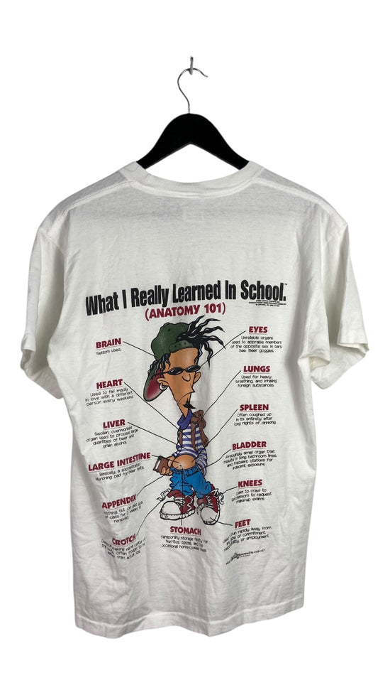 VTG What I Really Learned in School Tee Sz M