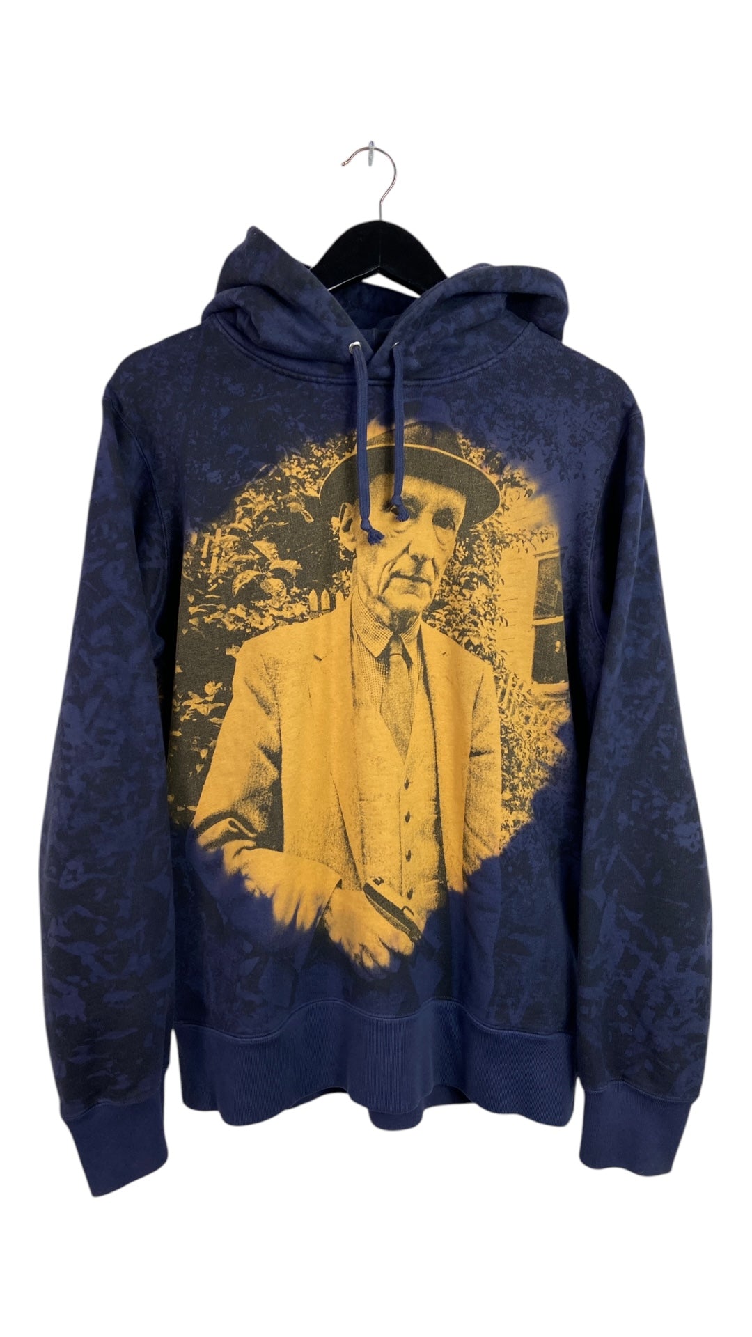 Preowned Supreme Burroughs Navy Hoodie Sz M