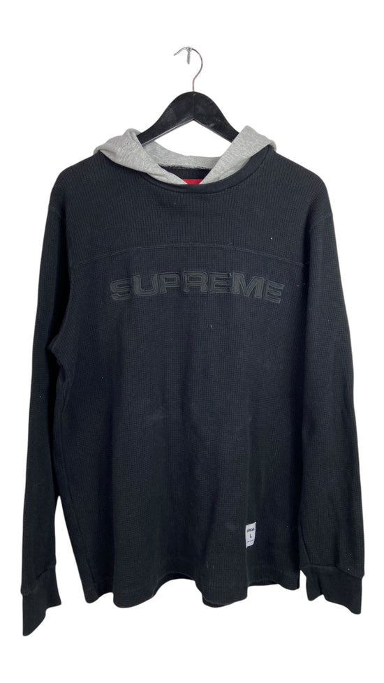 Preowned Supreme Black Hooded Thermal Sz L