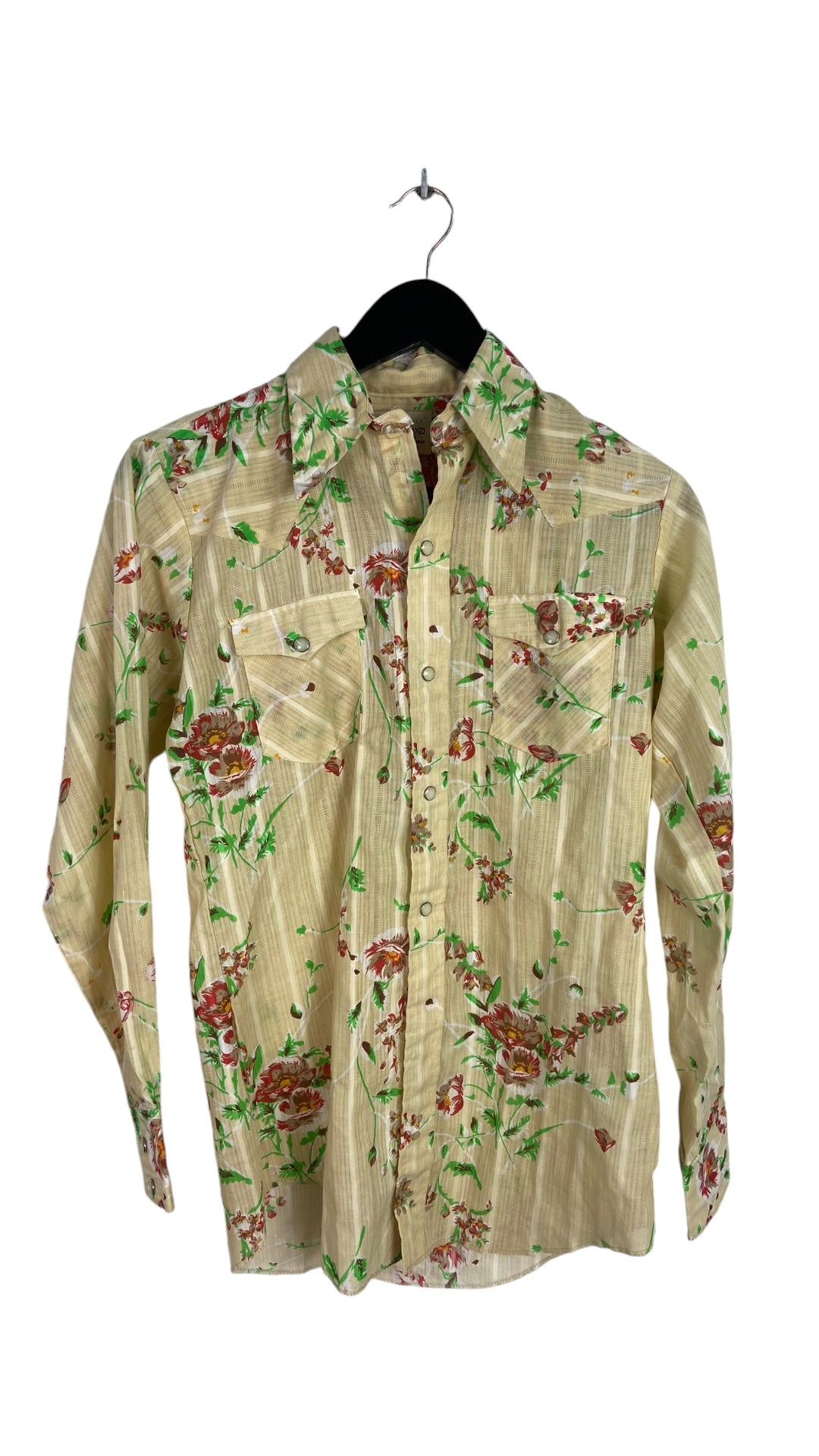 VTG Dee Cee Floral Pearlsnap Western Shirt Sz Wmns M