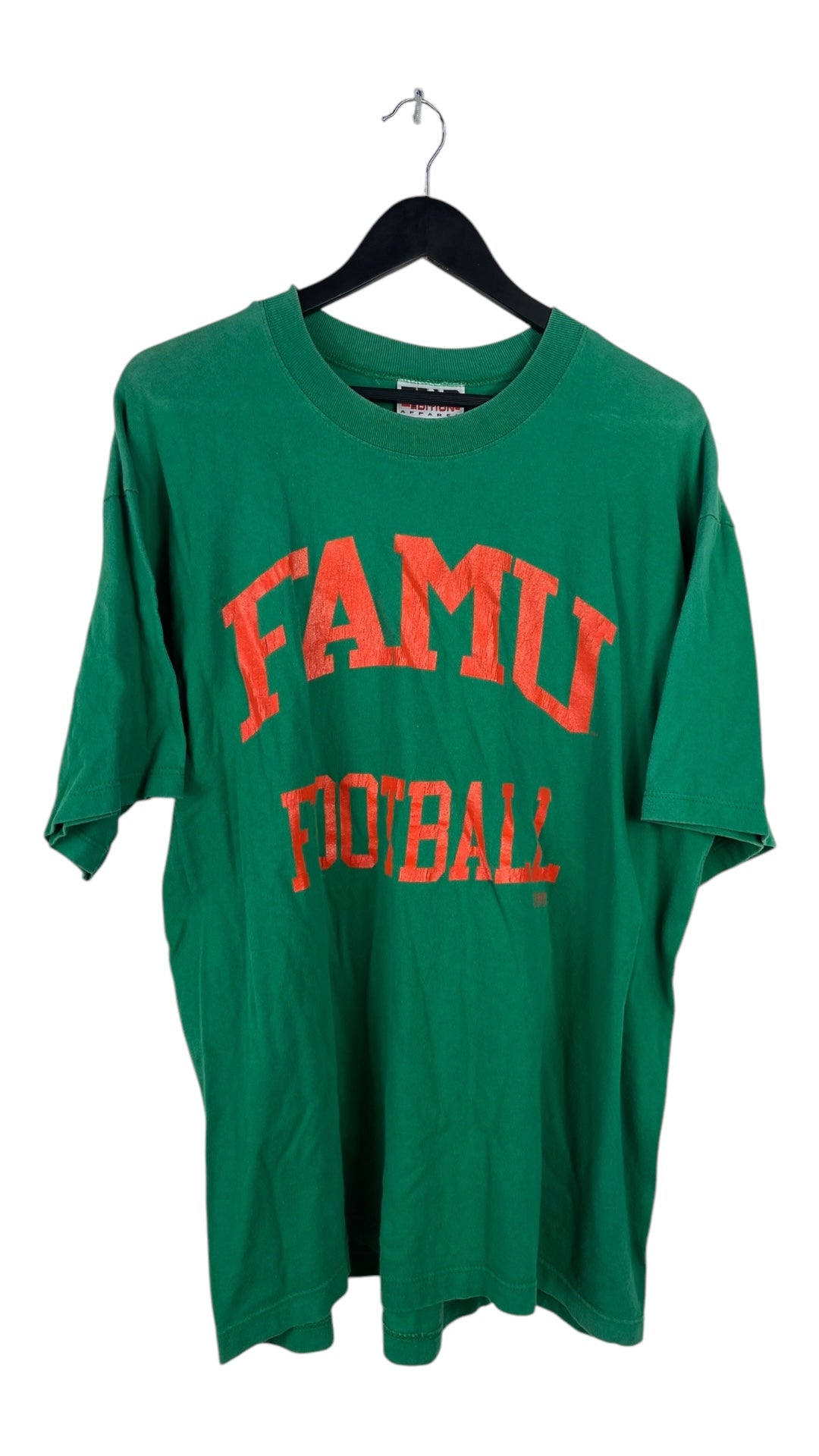 VTG FAMU Football Green Spellout Tee Sz XL