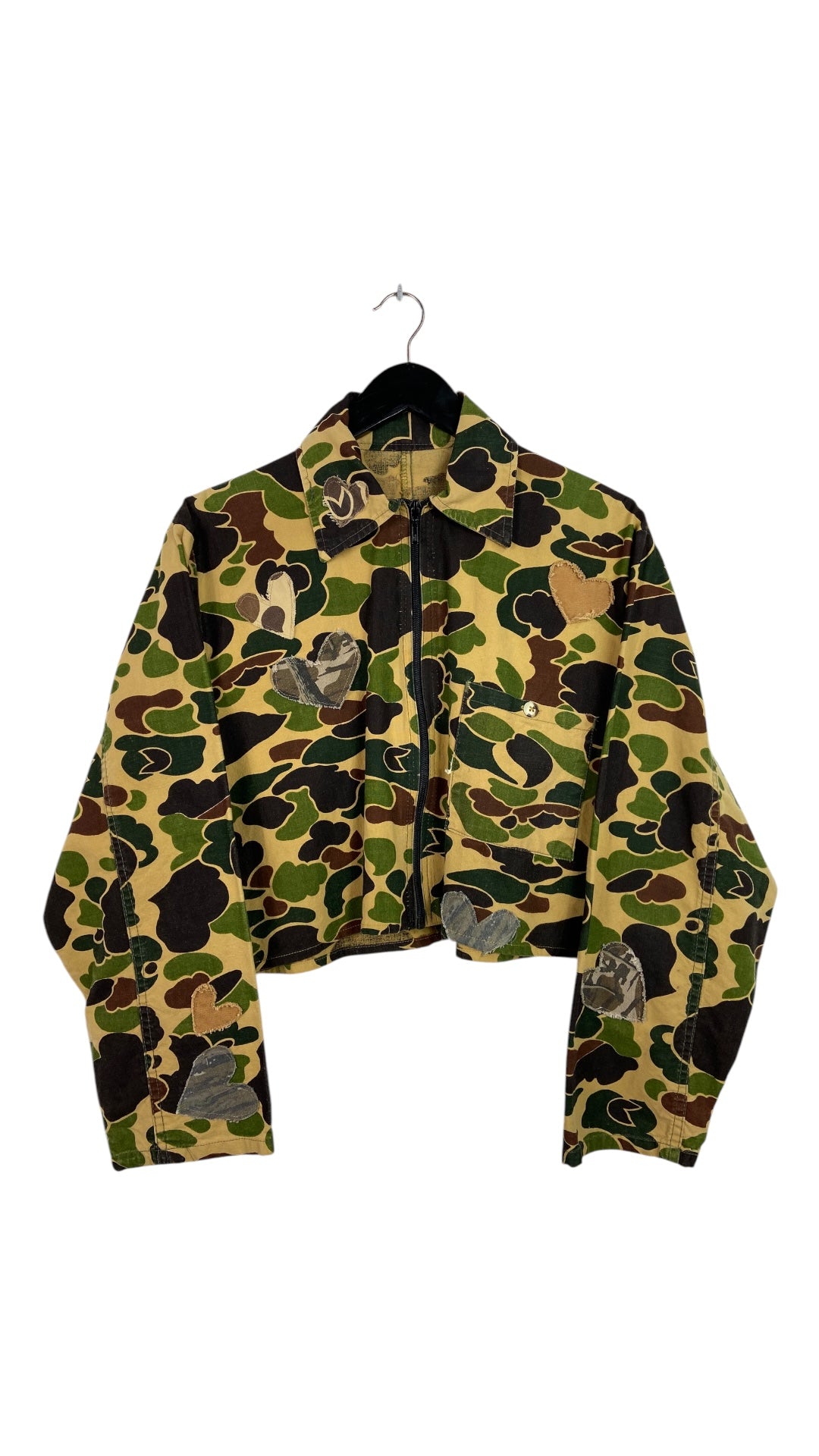 Denim Donna Reworked Duck Camo Cropped Jacket Sz S