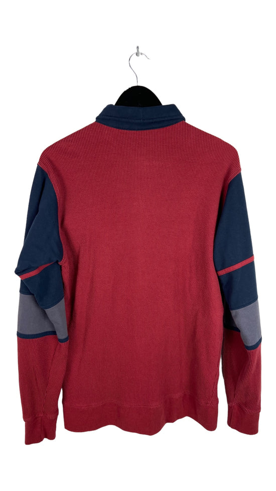 VTG Navy/Red LS Polo Shirt Sz M
