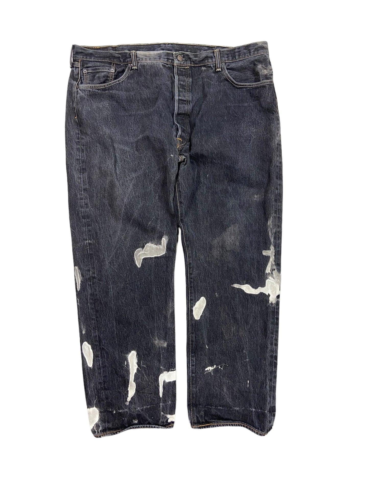 VTG Levi's 501 Black Bleached Jeans Sz 44x30