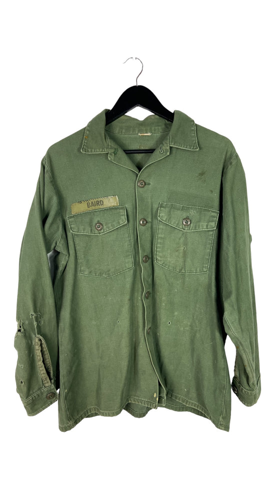 VTG Army Surplus Button Up Shirt Sz L