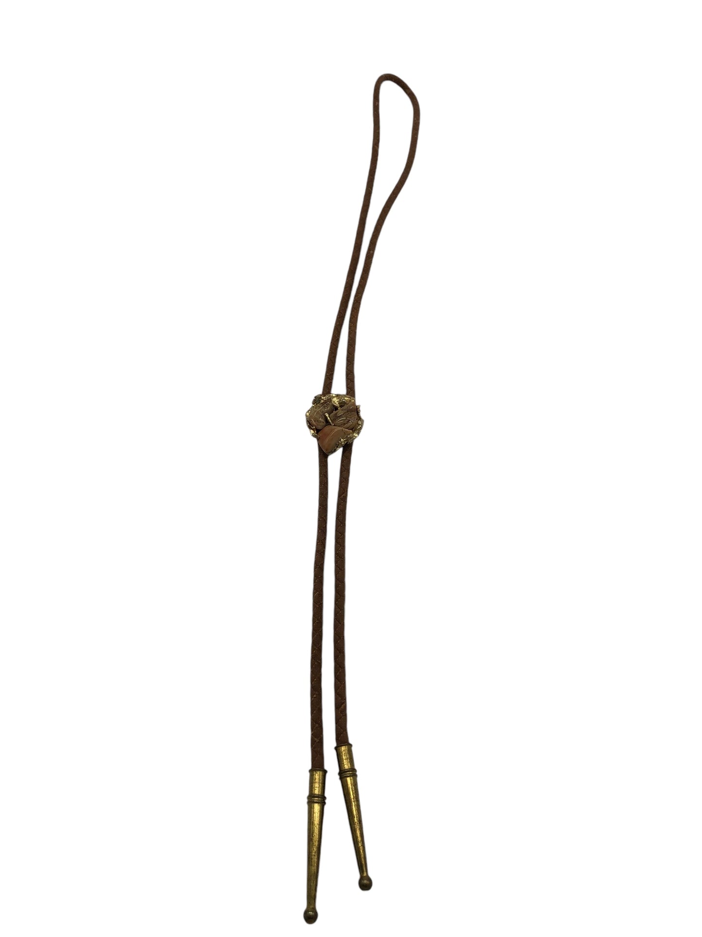 Brown Suede Stone Bolo Tie