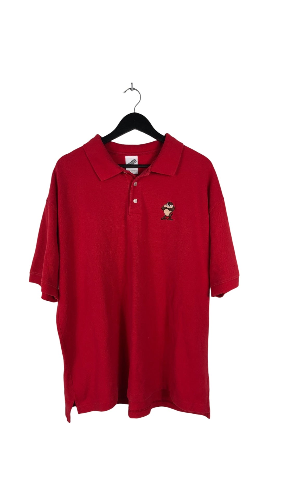 VTG Warner Bros Taz Red Polo Shirt Sz XL