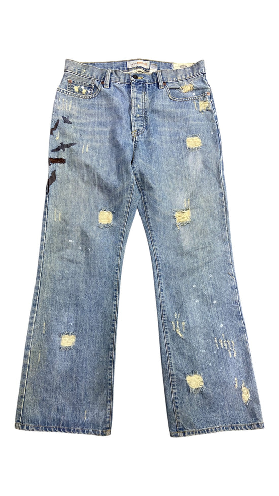 VTG Old Navy Boot-Cut Distressed Denim Jeans Sz 34x34