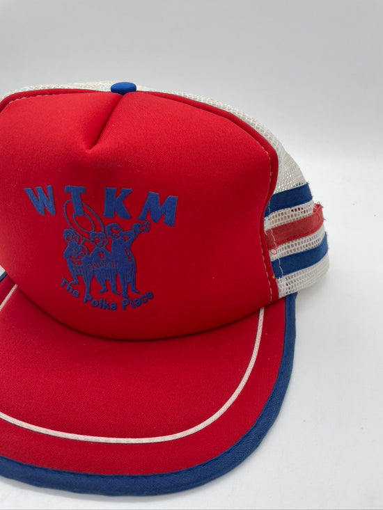 VTG WTKM The Polka Place 3 Stripe Trucker Hat